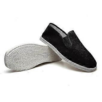 Hommes Old Beijing Black Cloth Shoes Flat Slip On Driving Loafers Casual Espadrill