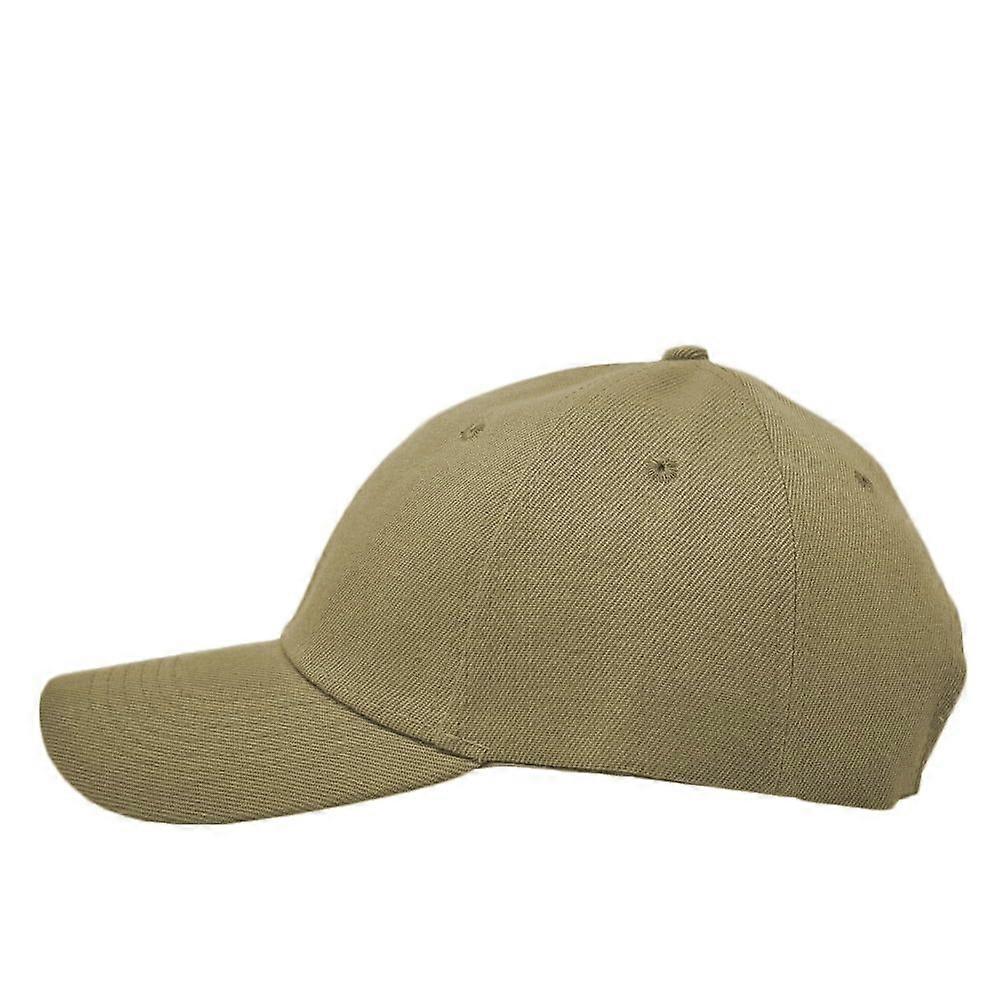Plain Solid Baseball Cap Sun isor Adjustable Ball Hat Beige