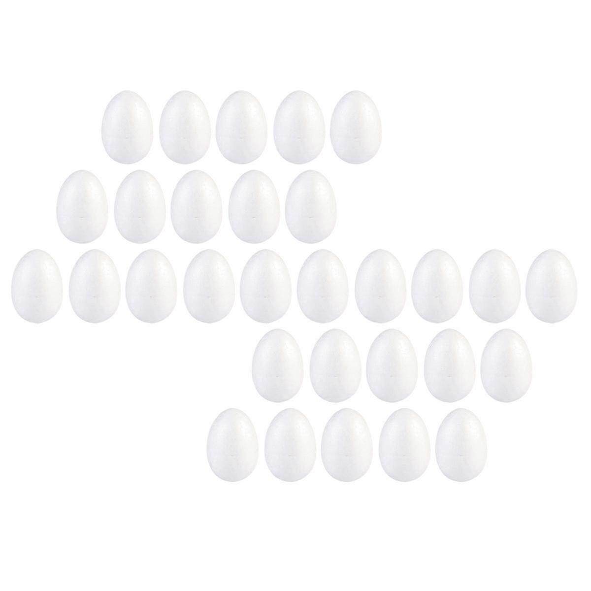 30pcs Painting Egg Teaching Children DIY Craft Practice Solid Egg Model (7x5.2cm)