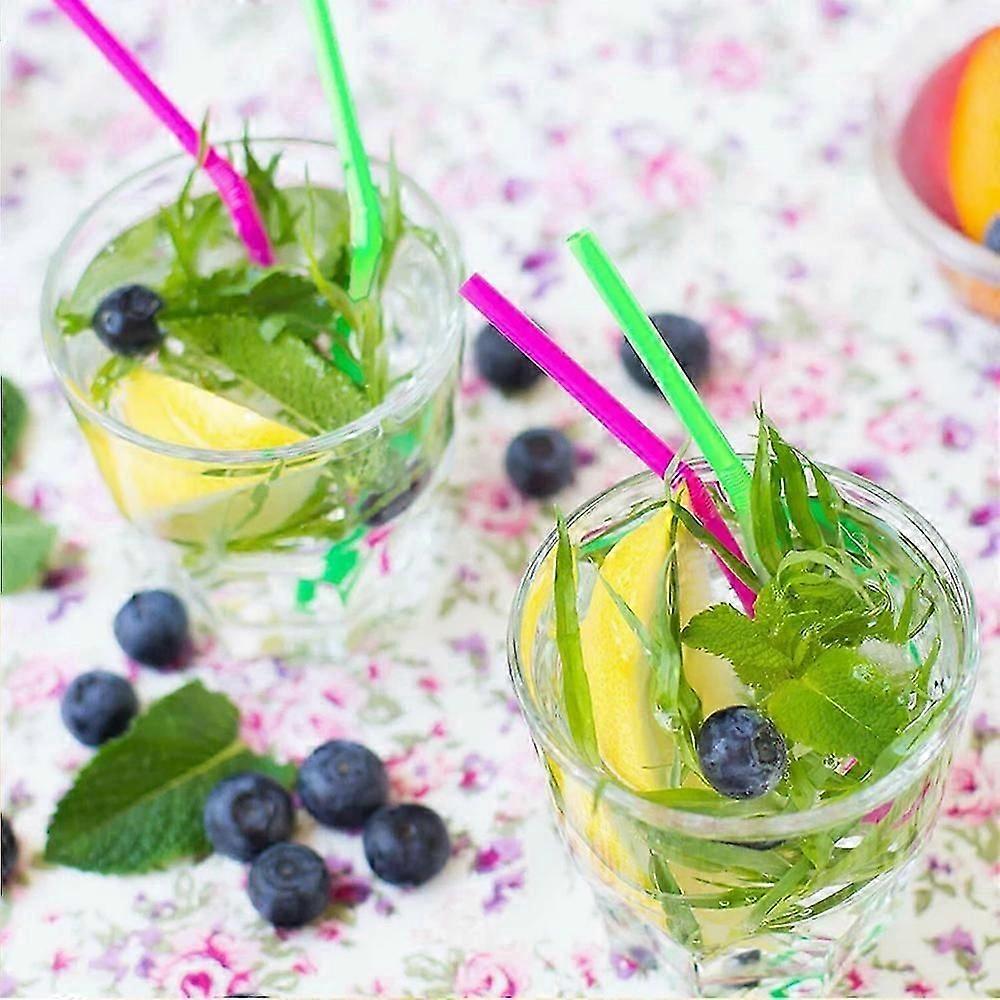 1000 Pcs Colorful Plastic Long Disposable Drinking Straws