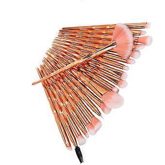 Cosmetic Brush Set 20Pcs for Makeup Rose Gold Makeup Tool Handle