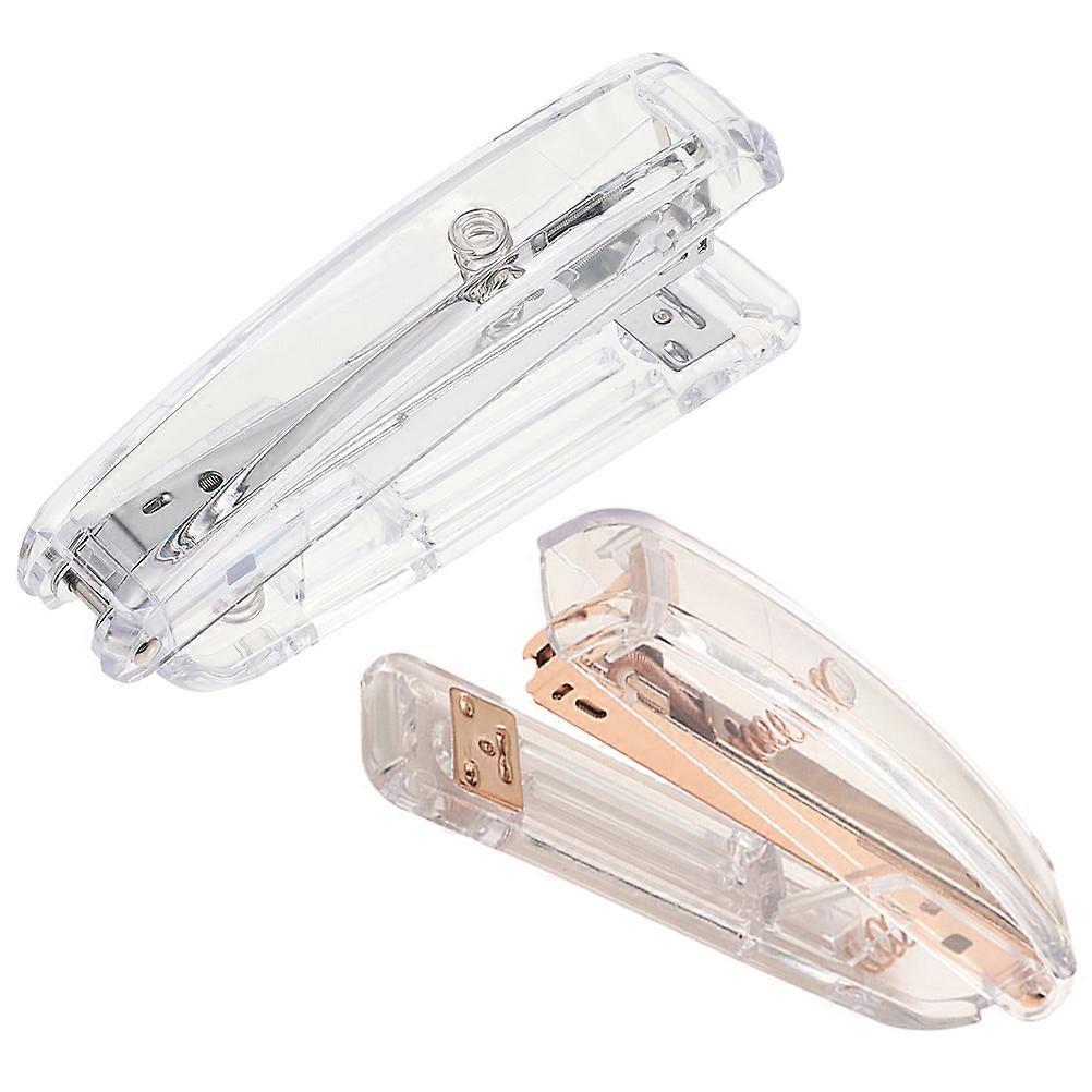 2Pcs Professional Desk Staplers Multi-function Office Staplers Convenient Hand Staplers