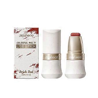Der Zephoco Matte Silky Blush Stick (Ziegelrot) hat eine sanfte, feuchtigkeitsspendende Formel mit einer geschmeidigen Textur und einem natürlichen Finish.