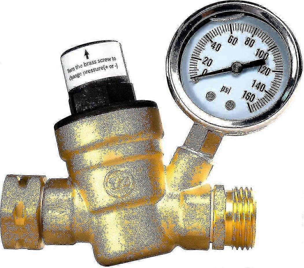 Adjustable Water Pressure Regulator With Gauge And Filter