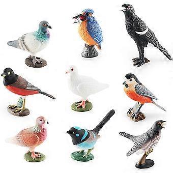 9pcs/set simulação pássaros animais ornamentos adorável pombo educacional magpie animais modelo brinquedo para crianças aniversário crianças \ 's
