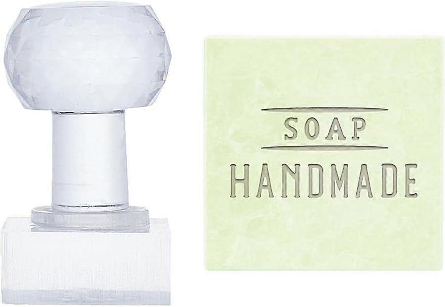 Handmade Soap Stamp Embossing  Acrylic with Handle Rectangle Chapter Imprint for Handmade Cookie
