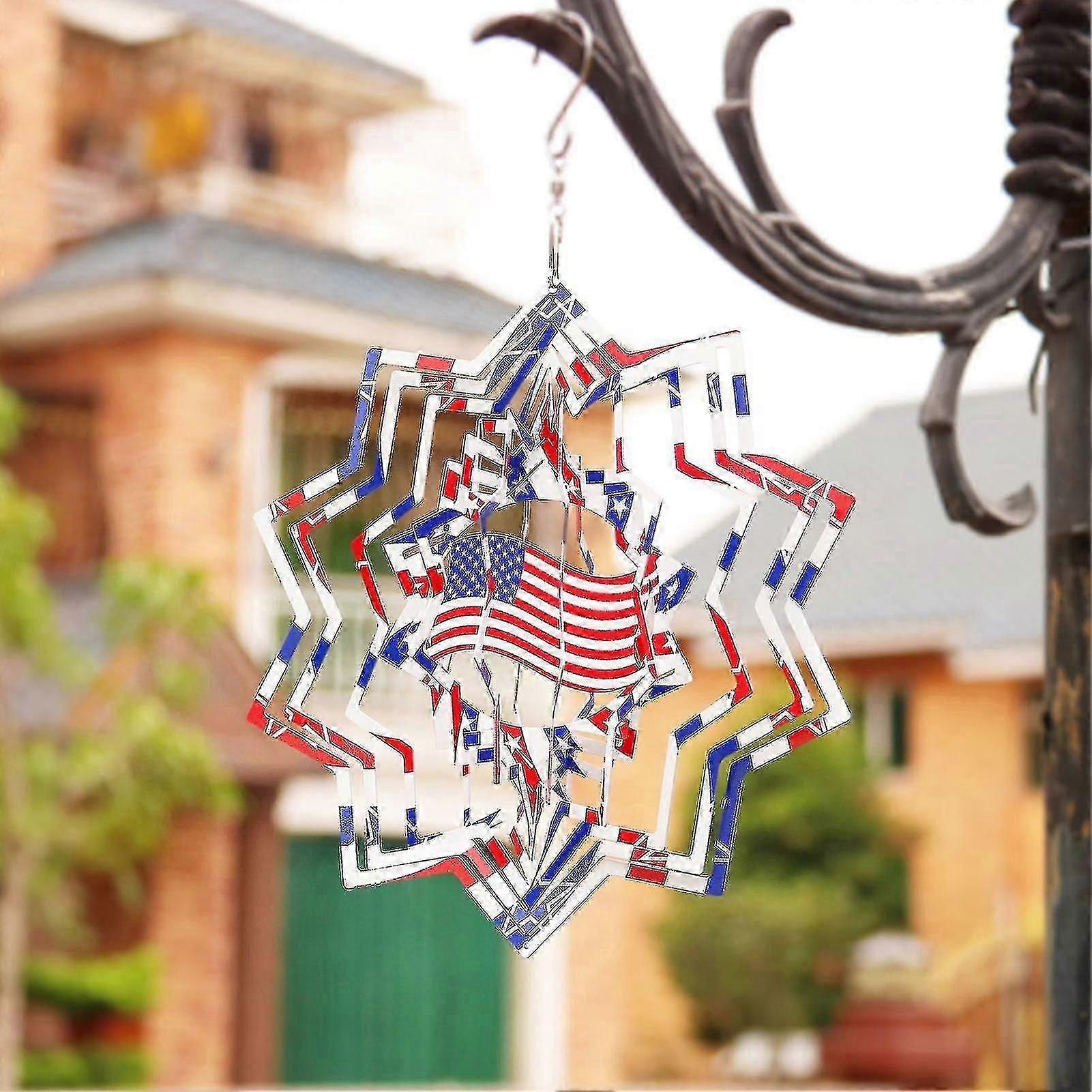 Wind Chimes Eye-catching Flag Pattern Plastic Rotating Wind Bell Ornaments -30cm