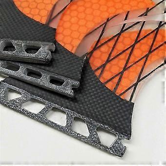 UPSURF G7 Honeycomb Carbon Fiber Tri Surf Fins Medium Single Tab FUTURE Base Orange Black Shortboard Surfboard Replacement Parts