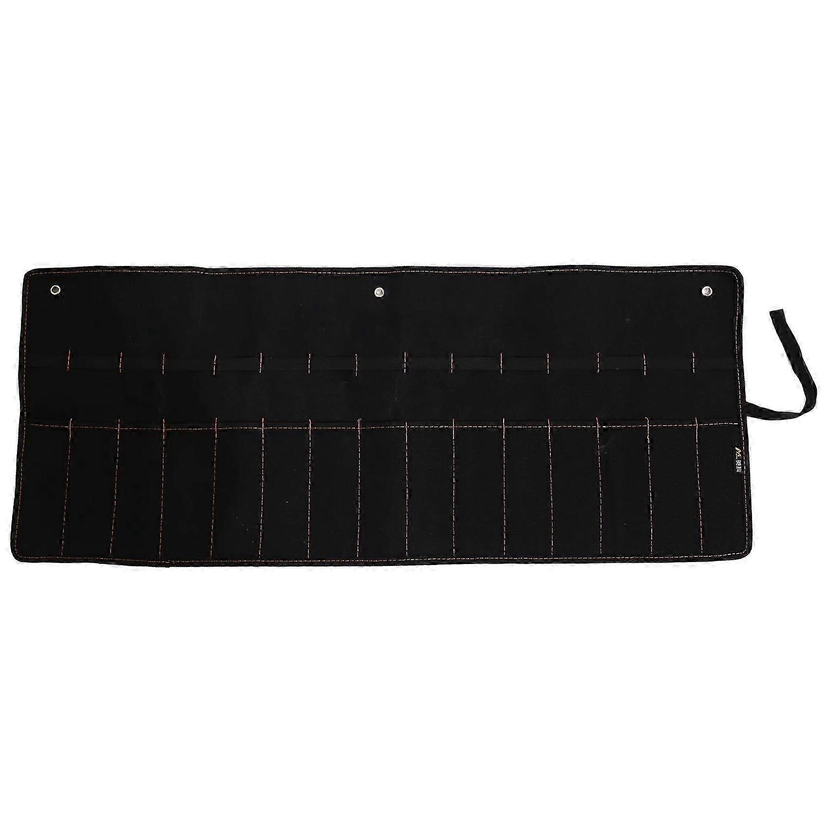 Chisel hanging bag Canvas Pocket Tool Roll Holder Wrench Pouch 15 Pockets compatible with Knife Hammers Gouges Carpenter