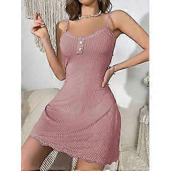Lace Strapless Dress with Lace Nightgown Women's Fashionable Sexy Casual Fitted Breathable Loungewear 26-27s