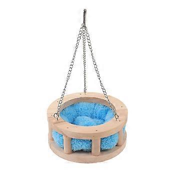 Wooden Hamster Hammock Small Pet Sleeping Bed with Cushion 2Sets