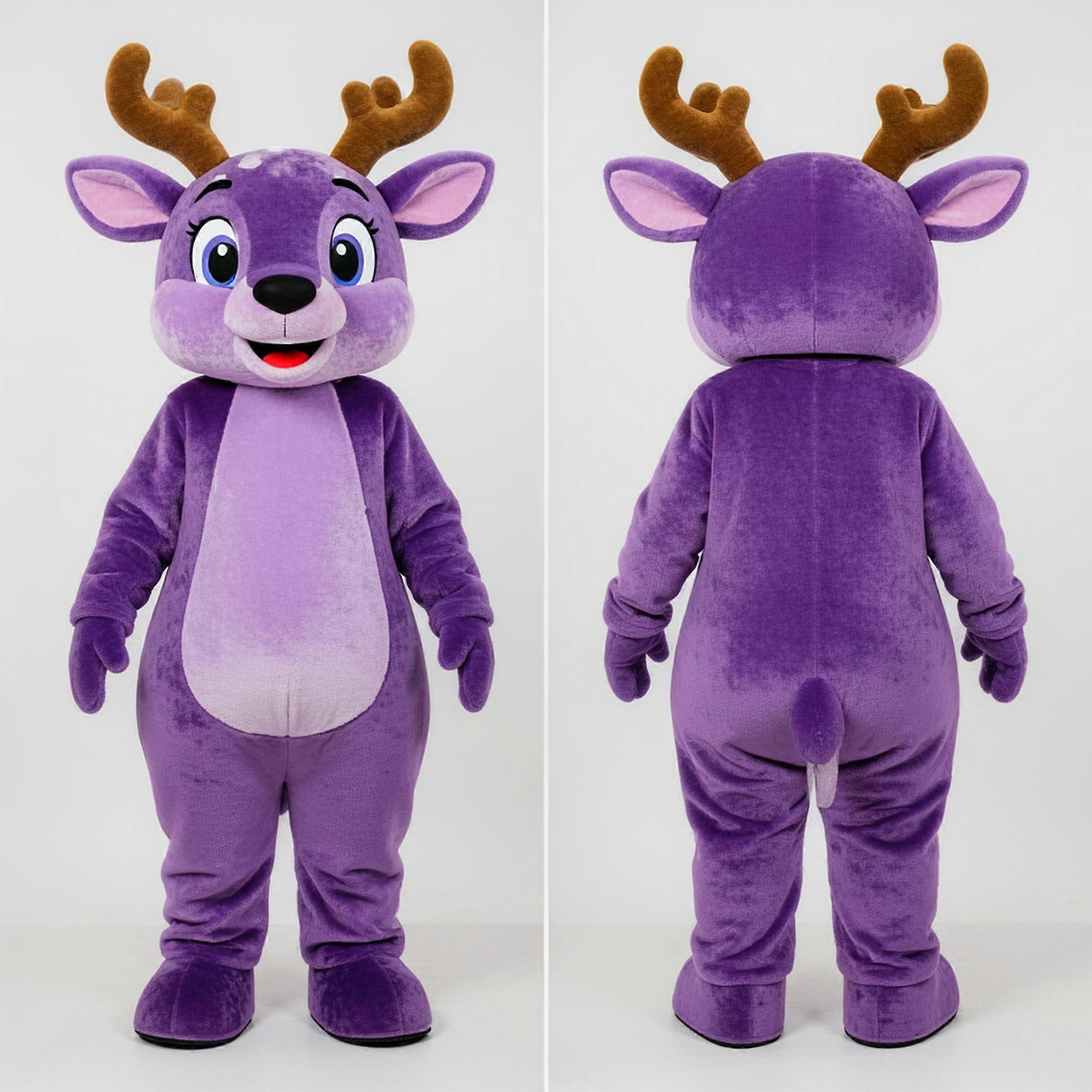 MASTICOT Purple Gentle Deer Mascot