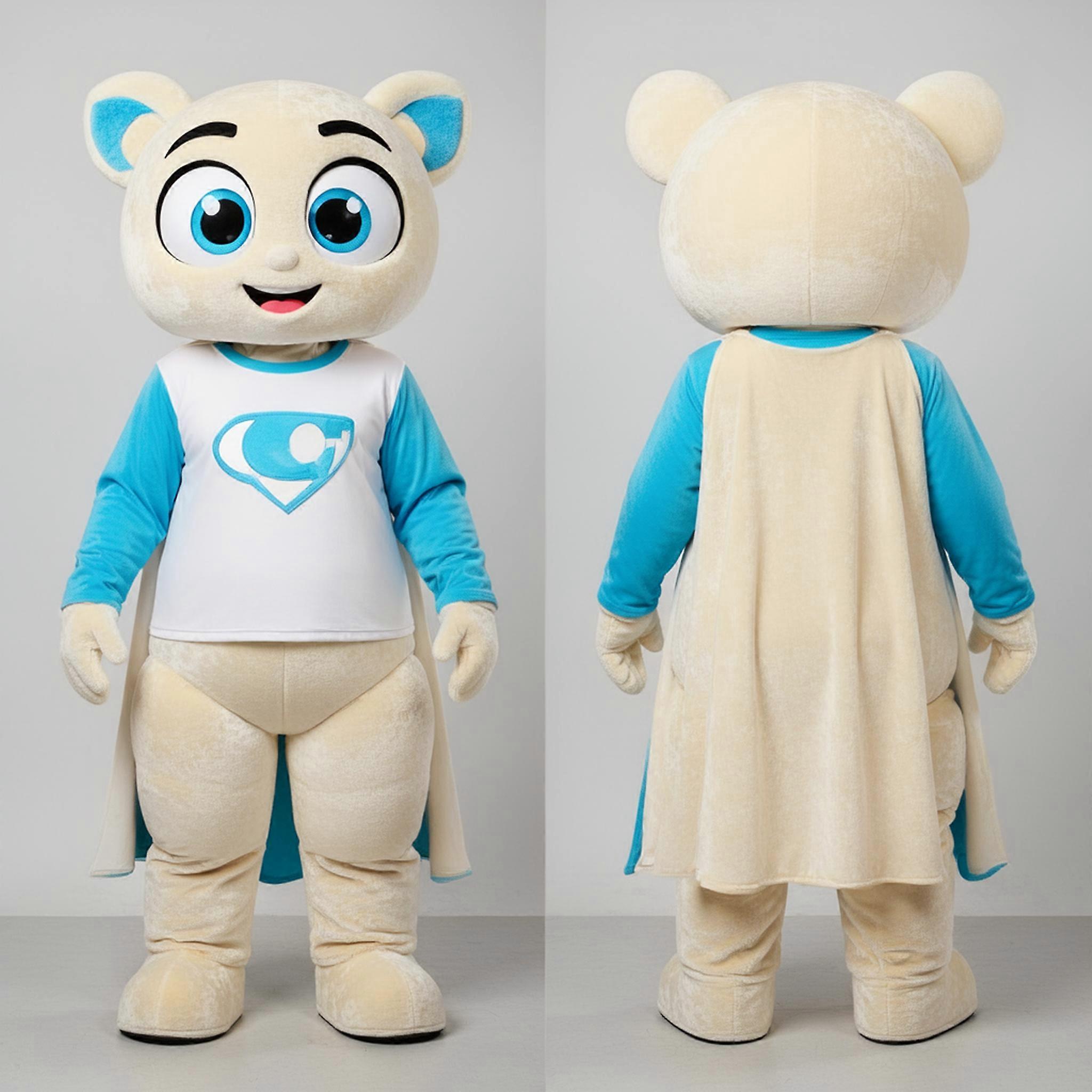 MASTICOT Cream Cartoon Superhero Mascot