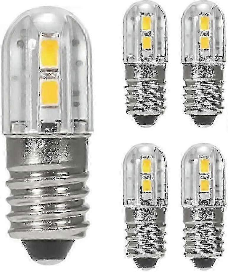 5pcs 6v E10 Screw Base LED Bulbs Yellow compatible with Flashlight Headlight Upgrade