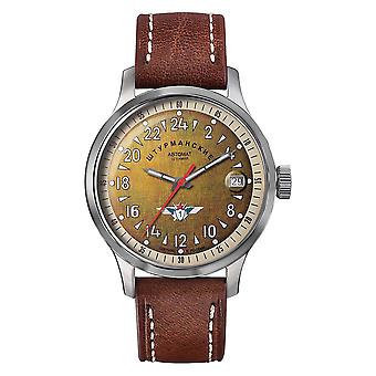 Open space automatic analog men's watch with cowhide bracelet 2431/1765938