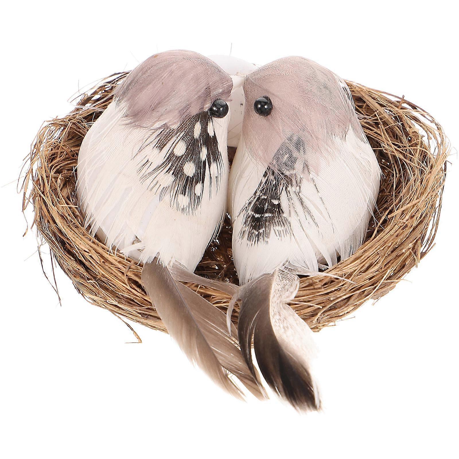 Fake Birds Nest Decor Artificial Bird Egg for Decoration 1Set Easter
