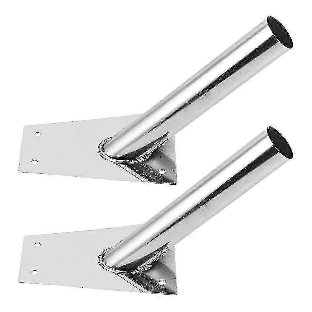 Wall-Mount Flagpole Holder 25mm Angled Outdoor Bracket (2-Pack)