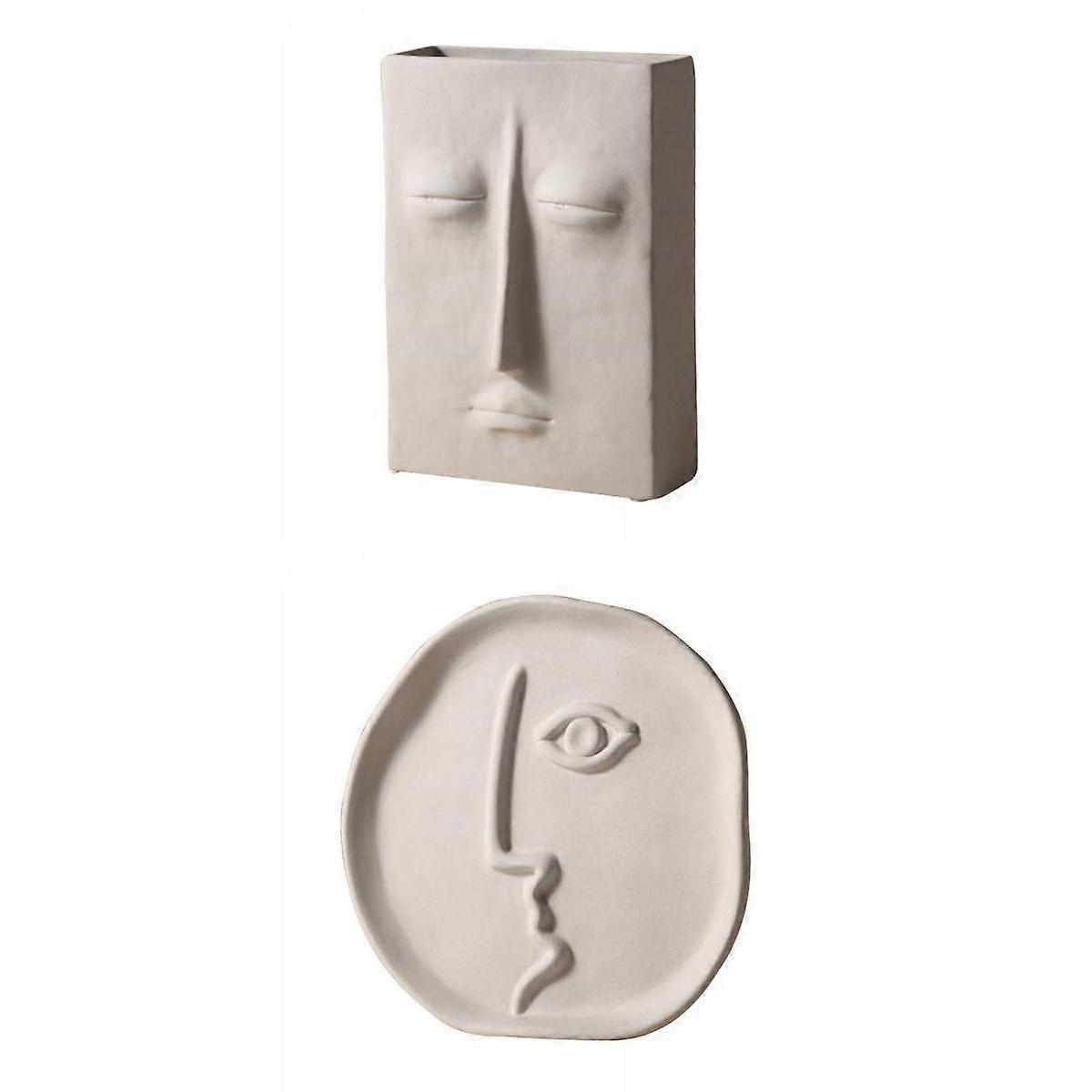 2pcs Ceramic Vase Modern Abstract Flowers Pot Wedding