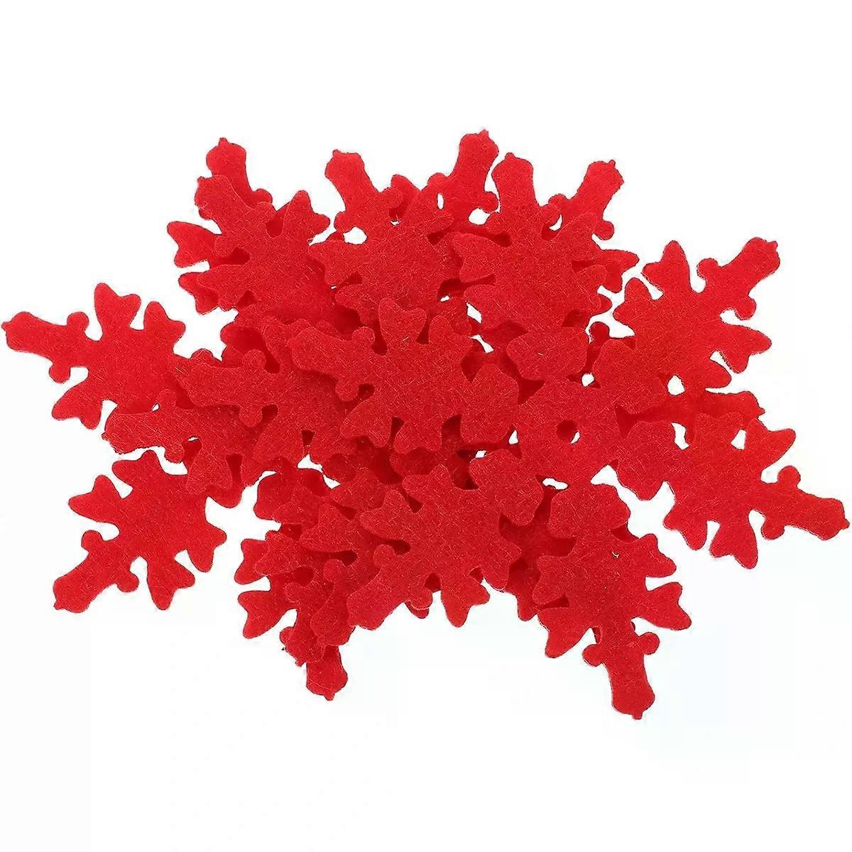 8pcs Xmas Snowflake Felt Coasters, Red Table Mats