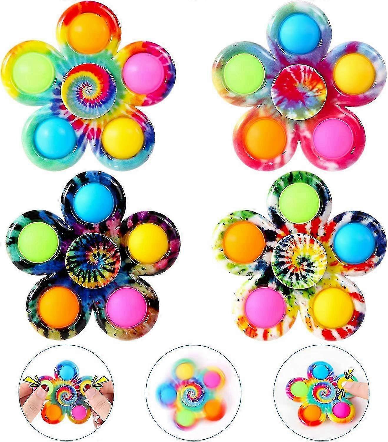 Tie-Dye Fidget Spinner Popper Set