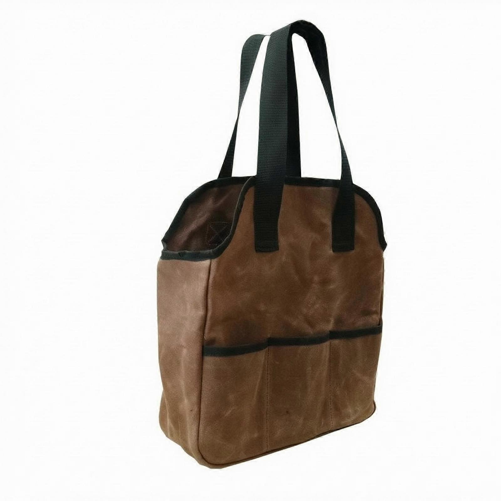 Multiple Pockets Garden Tool Bag Rectangular Waxed Canvas Tool Bag Abrasion