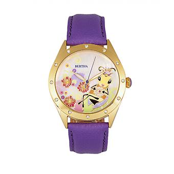 Bertha Ericka MOP Lederarmband Watch - lila