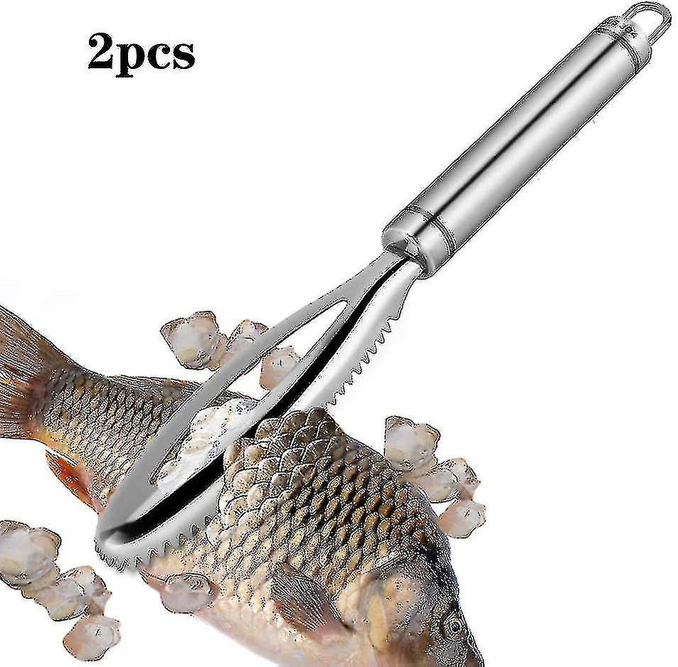 2pcs Fish Scaler Remover With Stainless Steel Sawtooth Easily Remove