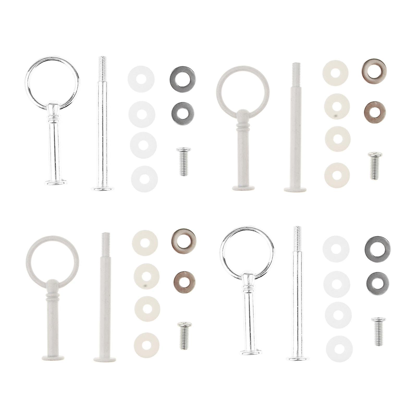 4 Sets 2 Tier Round Top Fruit Cake Stand Rack Handle Fitting Hardware Rod