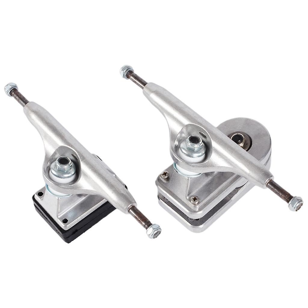 Alloy Skateboard Trucks 6.25 Hanger with Pads Set of 2 Polished Silver