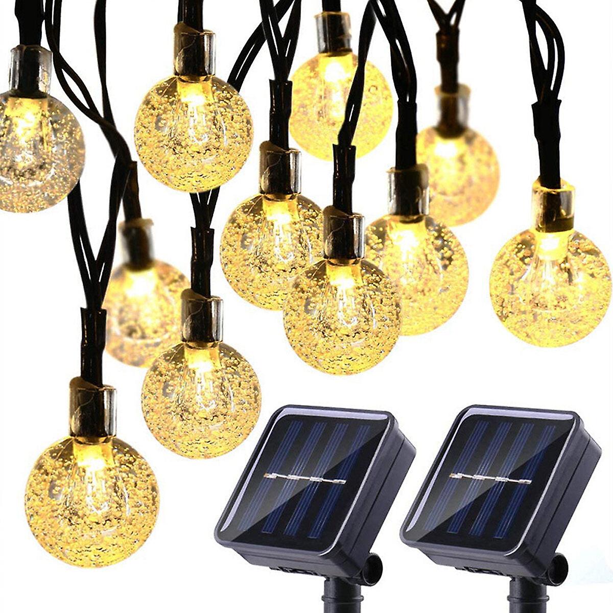 2Pcs Solar String Ball Lights, 30led/100led, Waterproof, White, Outdoor Garden Decor
