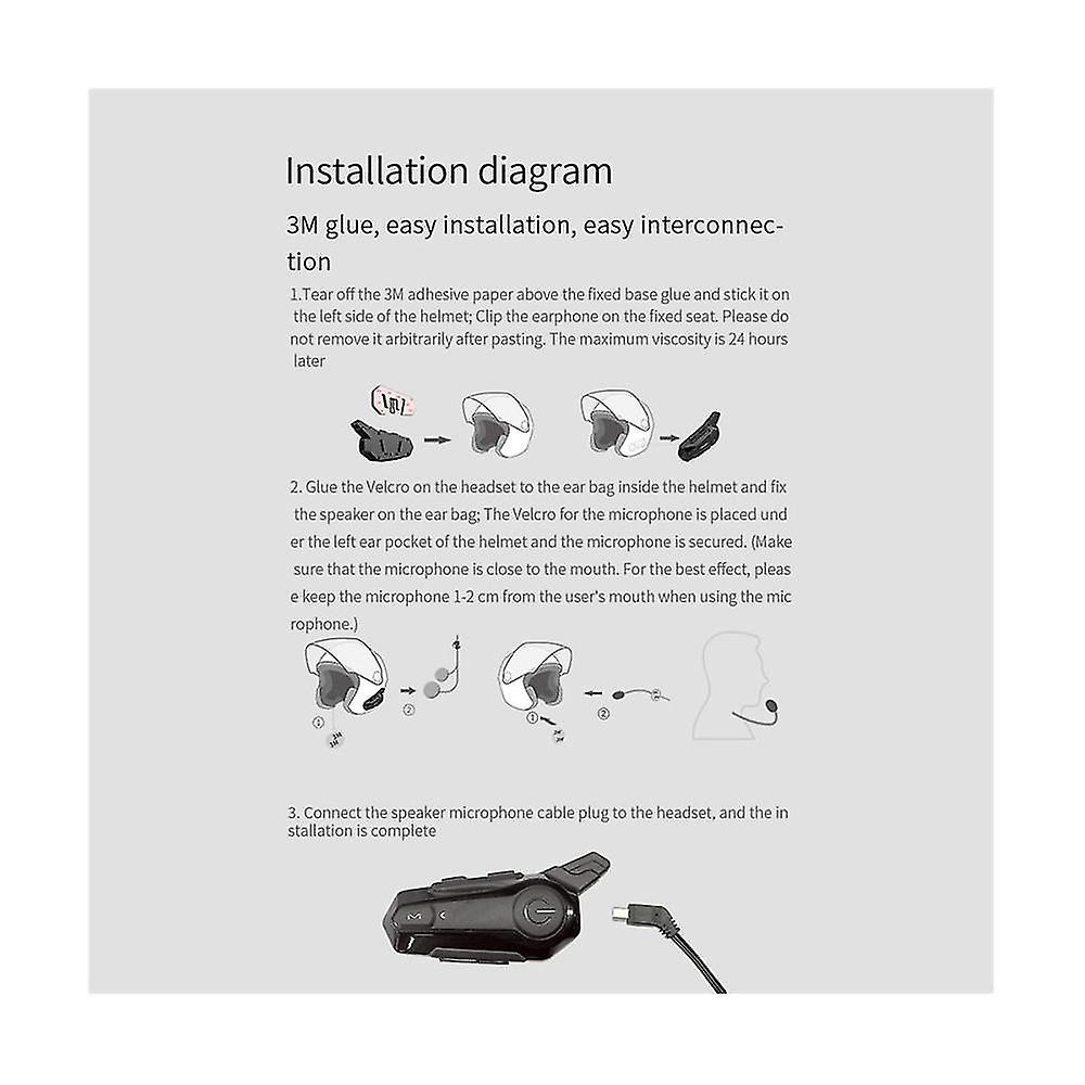 Bt5.0 Motorcycle Headset Intercom Interconnection Outdoor Helmet Headset With Dsp+ Noise Reduction