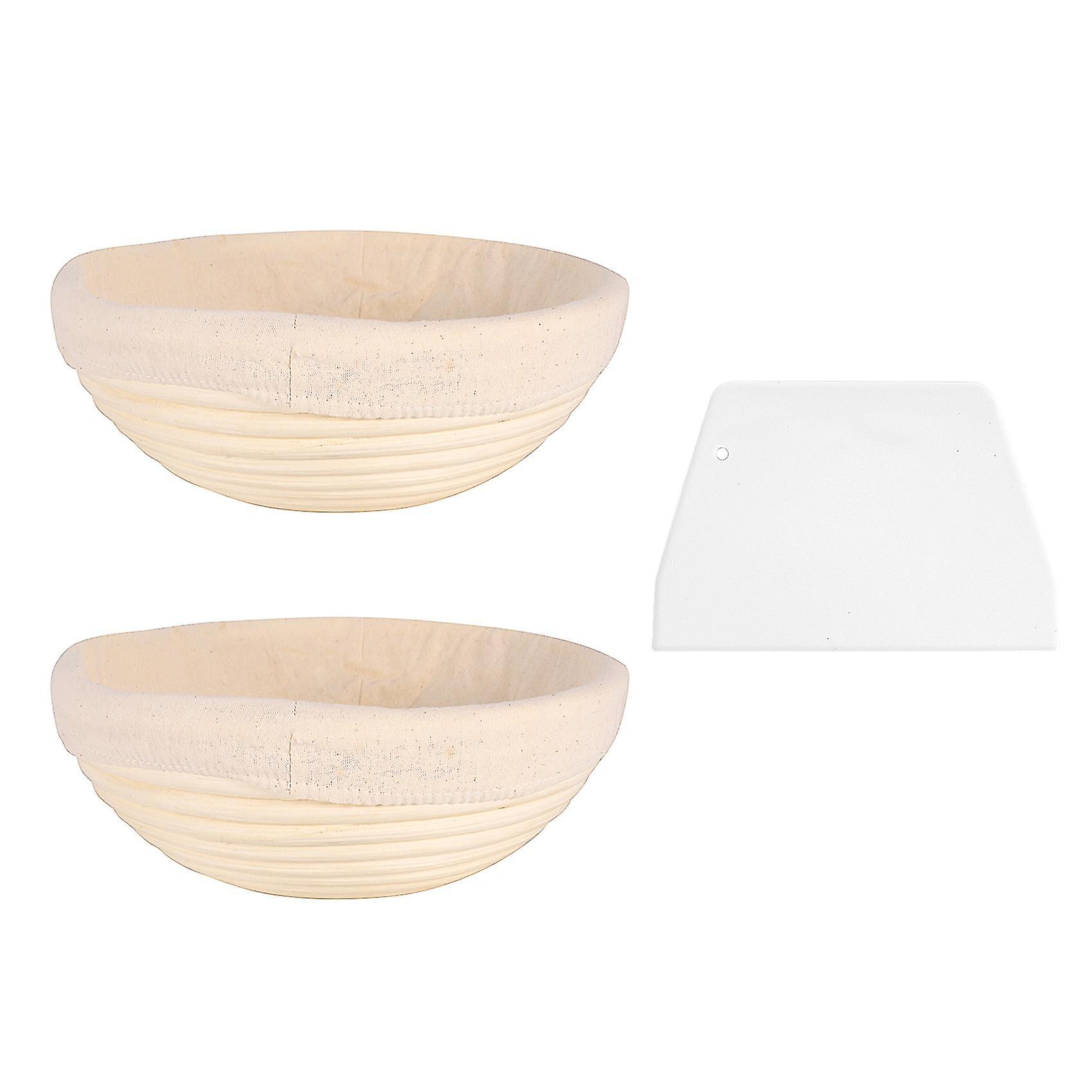 Round Set,2 Baskets For Bread And Bread Dough, Banneton Proofing Basket With Linen Inserts,dough Sc