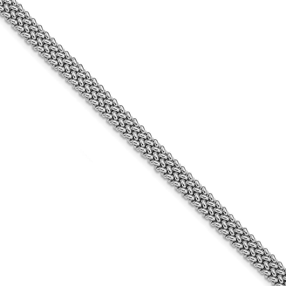 Pulseira feminina de prata de lei 925 com elos polidos, 20 cm (8 polegadas) - 25,5 gramas