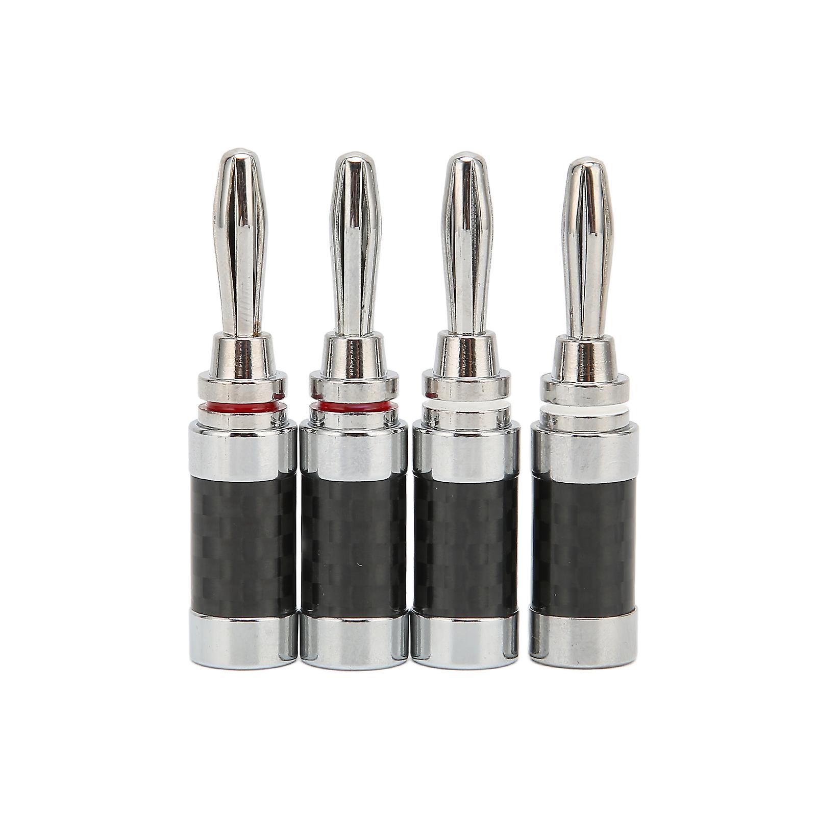 Speaker Amplifiers - 4Pcs Carbon Fiber Shell Banana Plugs