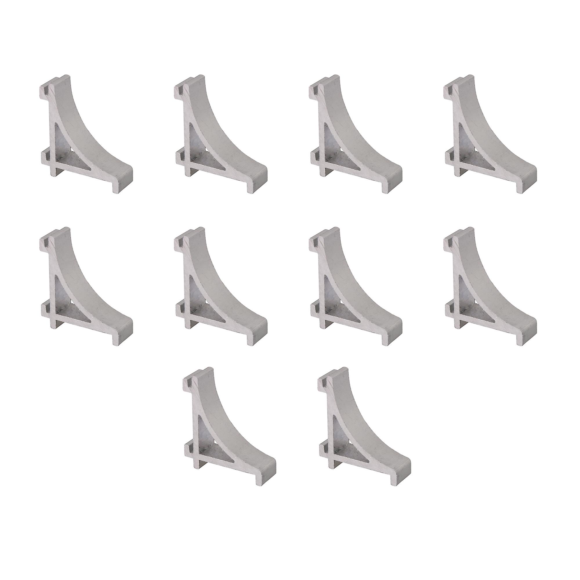 10 Pieces 2.3CM Aluminum Alloy Silver Refrigerator Shelf Support Hooks