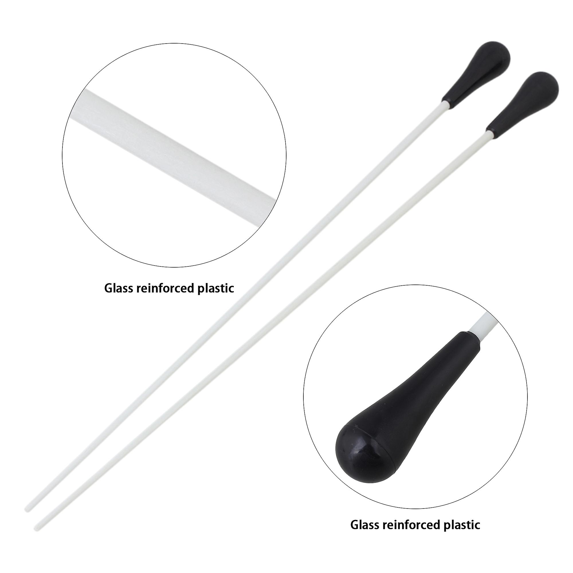 2Pcs Music Conductor Stick White Metal with Storage Box for Orchestra