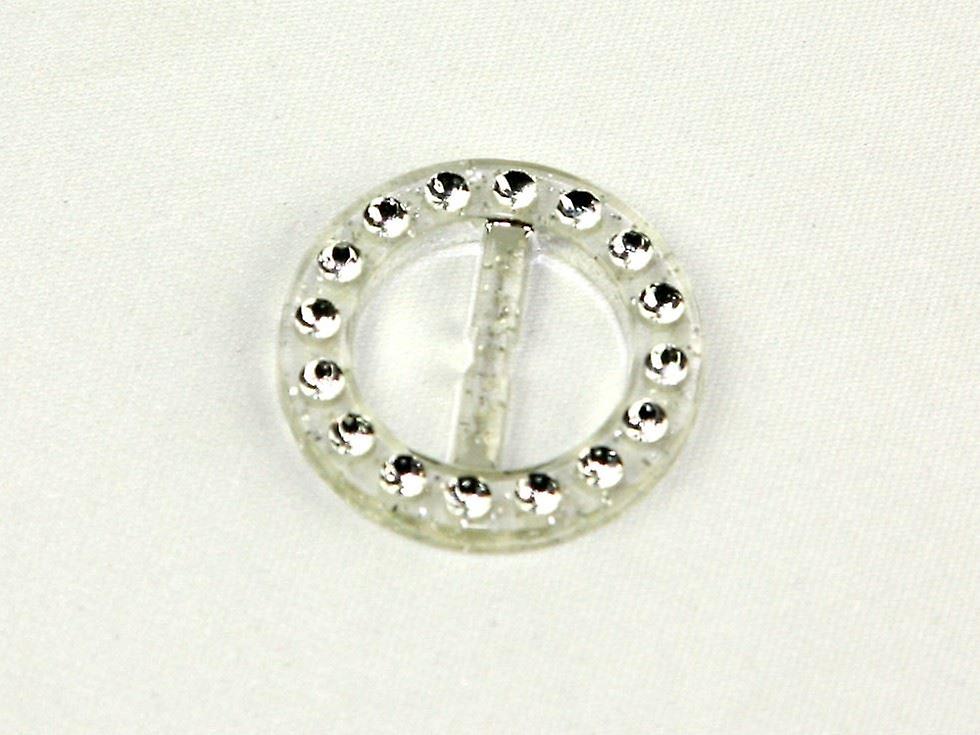 Round Diamante Buckle Clear & Silver - each