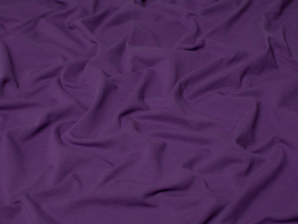Minerva Heavy Cotton Jersey Stretch Knit Fabric Deep Purple - per metre