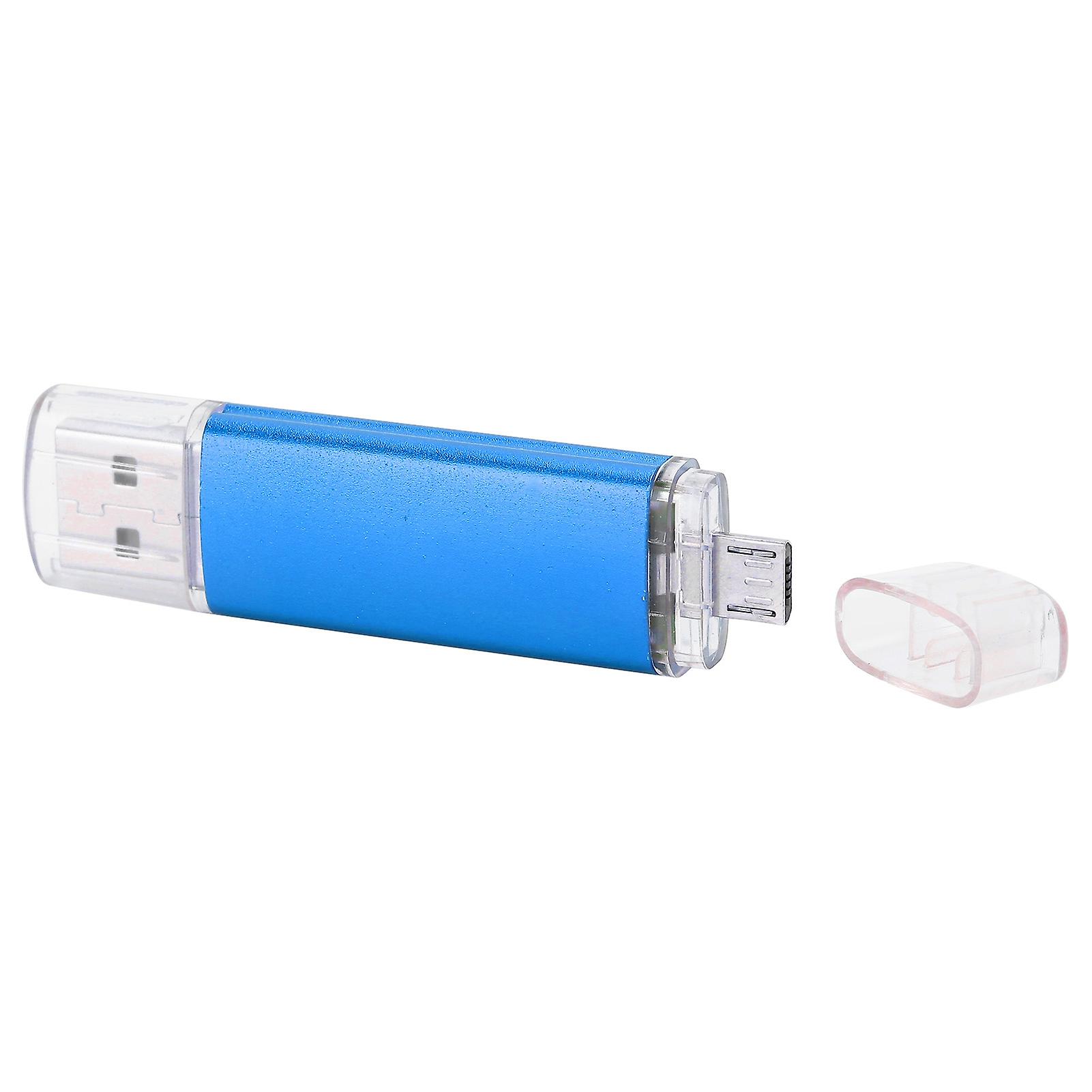 2 in 1 USB Flash Drive OTG USB2.0 U Disk High Capacity Data Storage Memory Stick Bule64GB