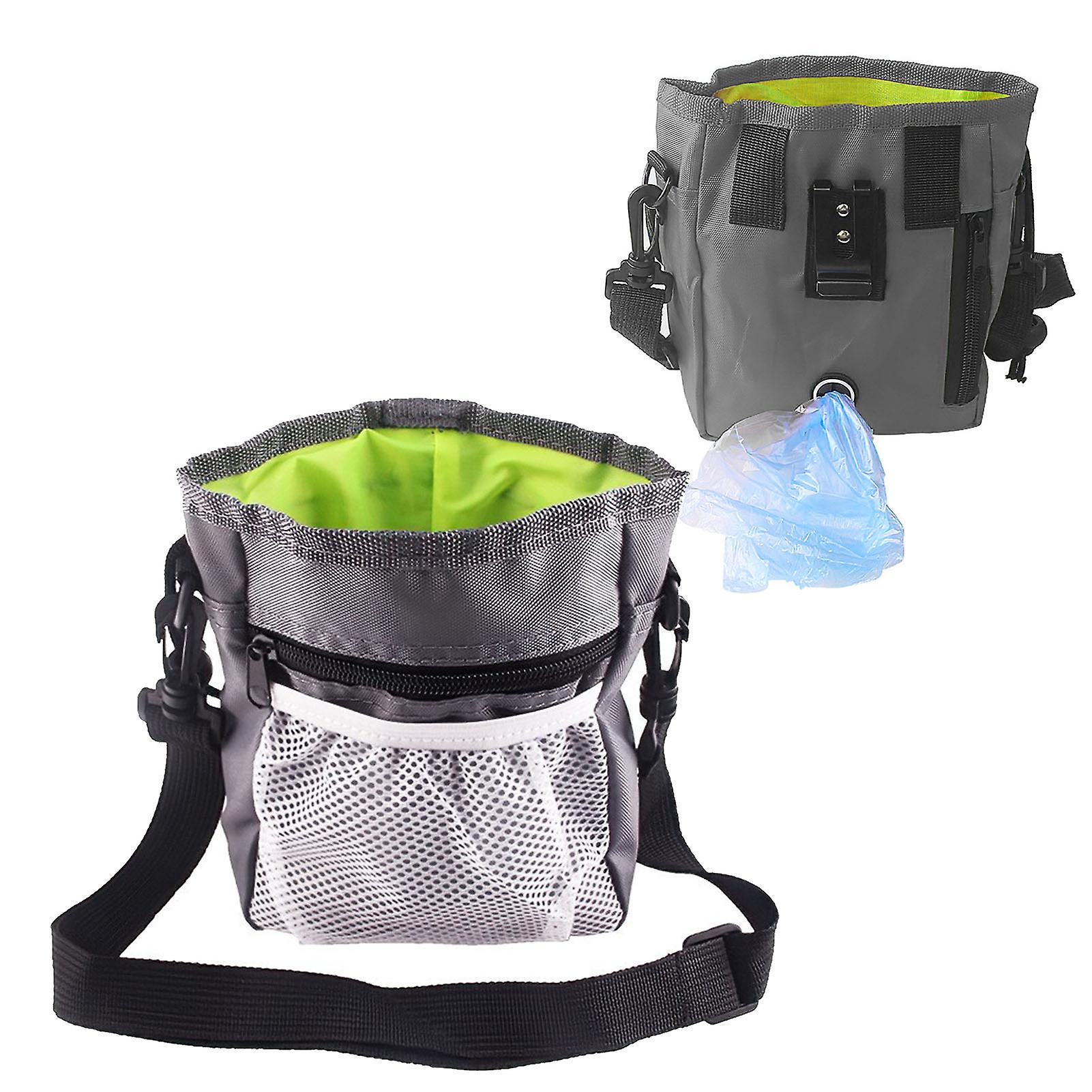 Large Capacity Foldable Oxford Cloth Pet Training Snack Bag Gray