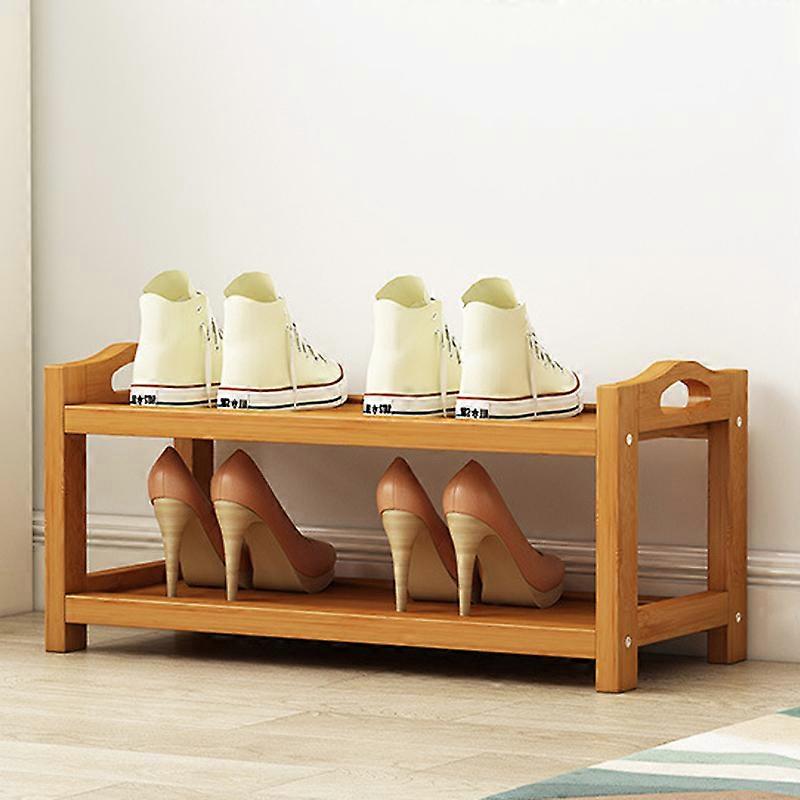 Multi-layer Shoe Rack Thick Bamboo Large Capacity Durable for Bedroom Dormitory 2 Tier 50cm Length