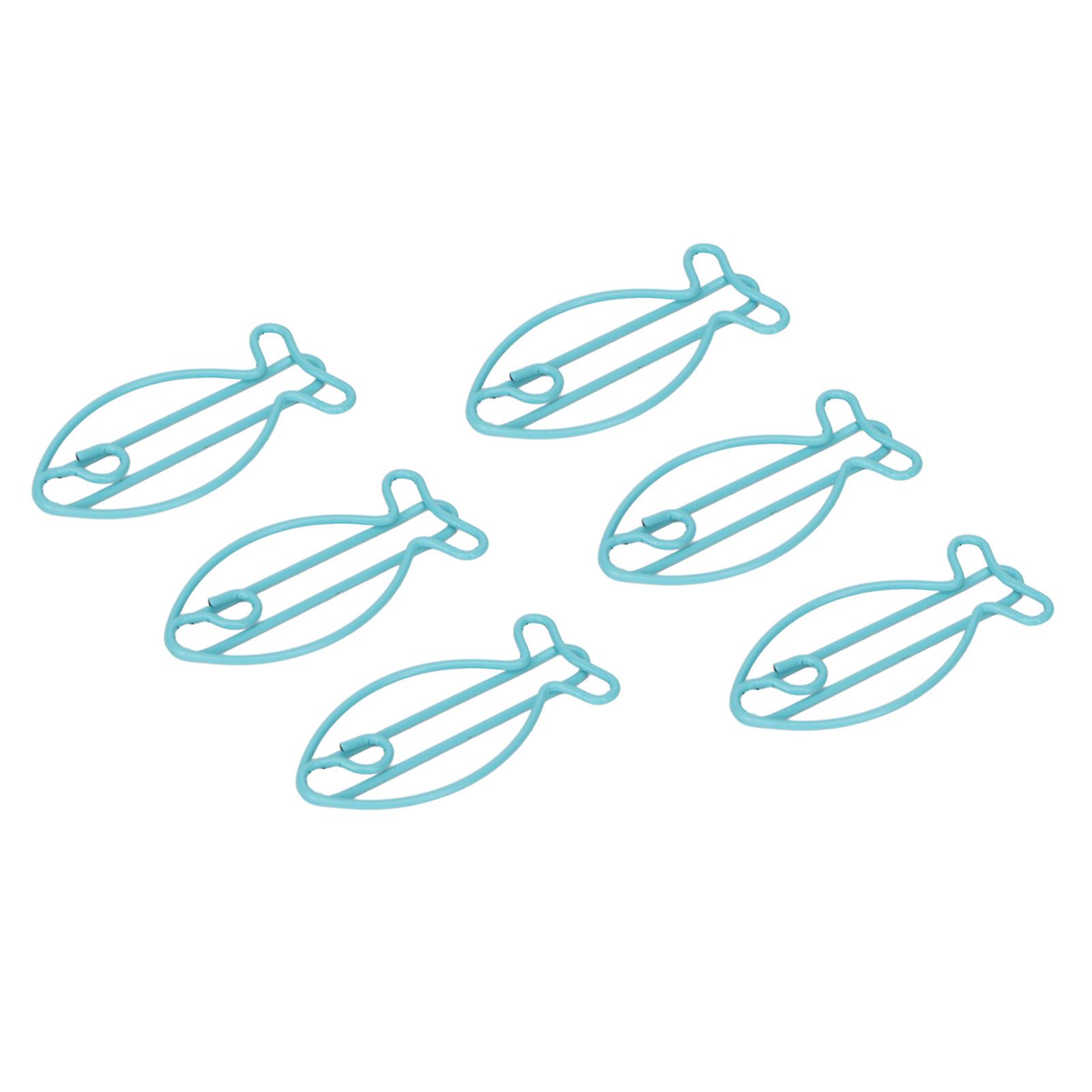 100pcs Shaped Paper Clips Fish Shape Metal Portable Office Clips for File Classification Document Organizing