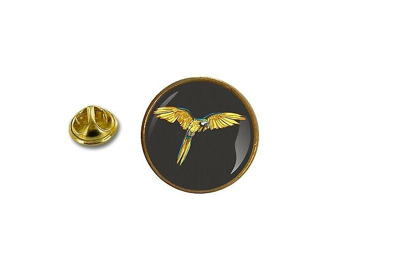 pine pine pine badge pin-apos;s metal with butterfly clamp yellow parrot ref2