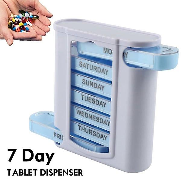 7-Day Pill Box Medicine Weekly Storage Container Pill Sorter Case - 7
