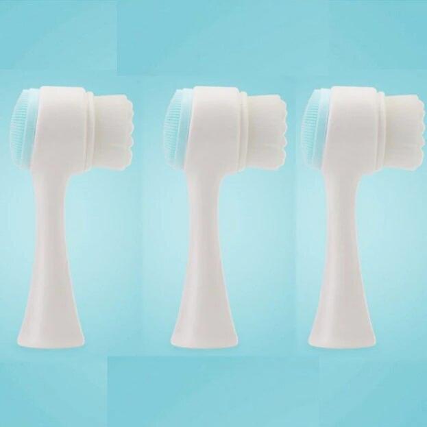 Silica Gel Facial Brush Διπλής όψης Καθαριστικό Προσώπου Blackhead Αφαίρεση πόρων Cleaner Απολεπιστικό Βούρτσα Προσώπου Βούρτσα προσώπου Βούρτσα προσώπου ~18890