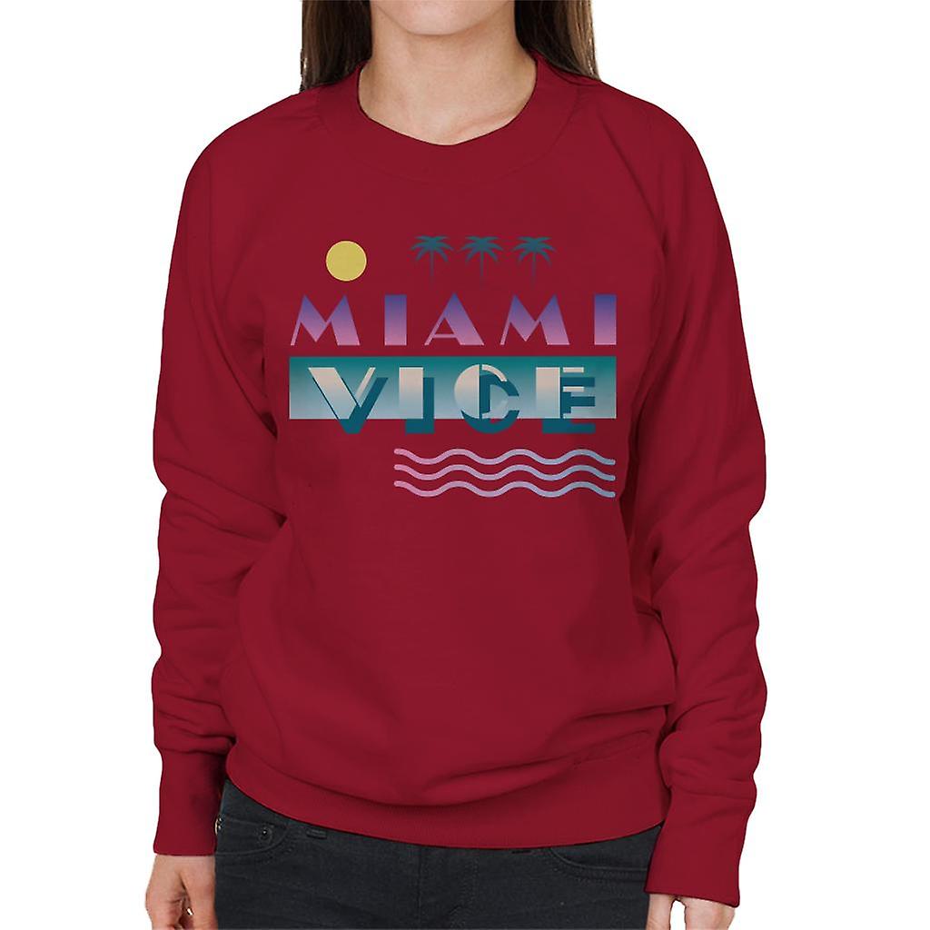 Miami Vice Logo com sol e palmeiras mulheres'moletom
