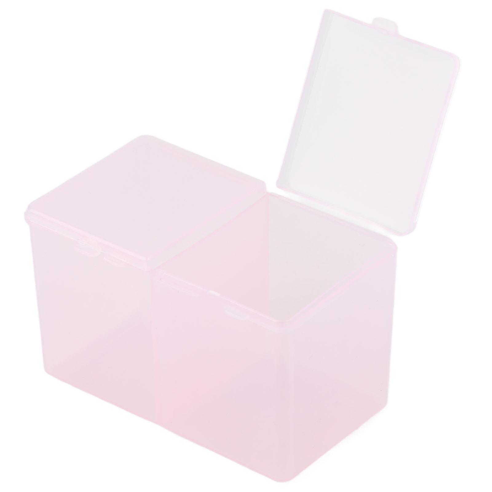 Transparent Cotton Pad Storage Box 2 Grids Orderly Storage Odorless Transparent Cotton Pad Box for Home Office School