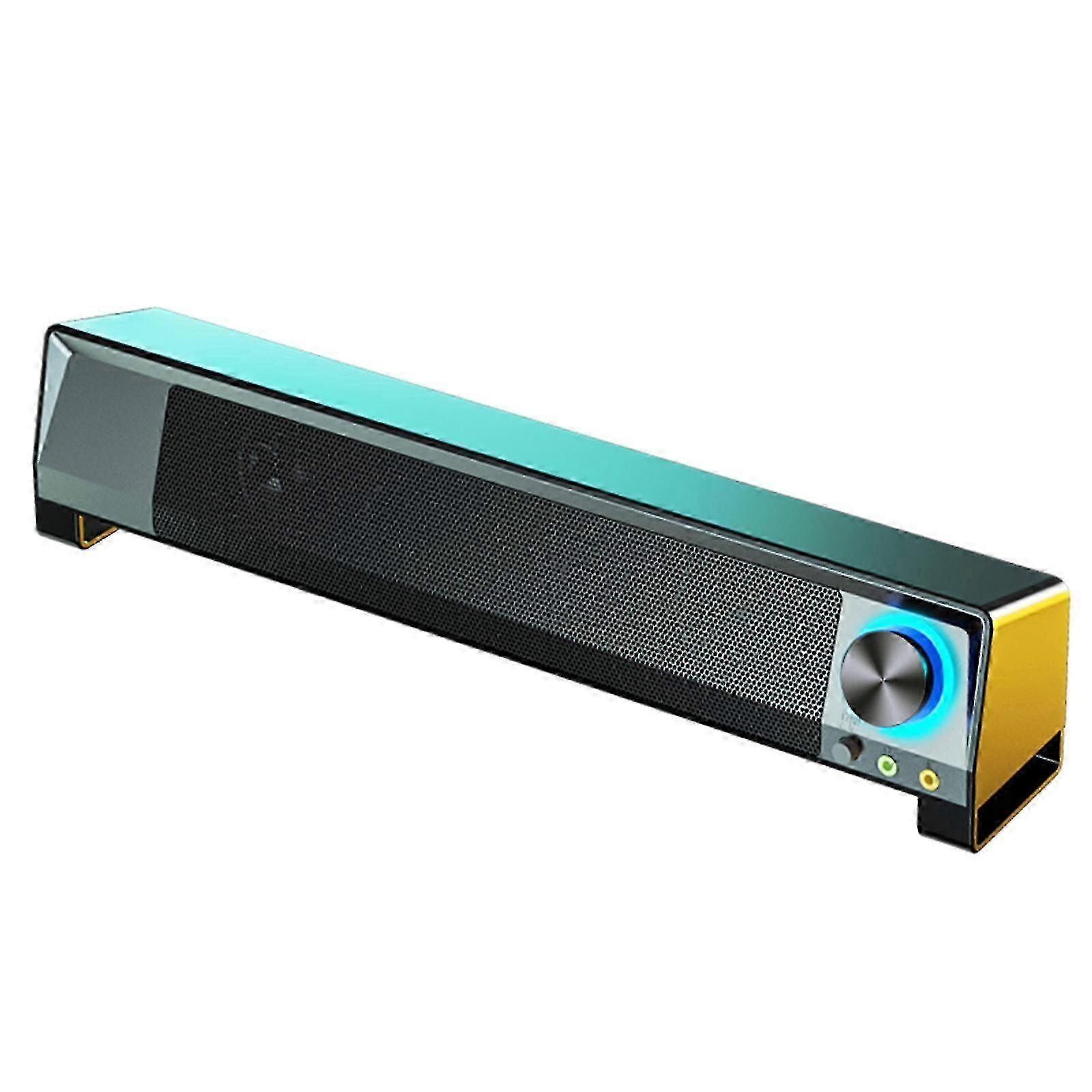 SADA V-199 USB Wired Computer Speaker SoundBar Stereo Subwoofer Powerful Music Player Bass Surround Sound Box 3.5mm Audio Input for PC Laptop Smartp