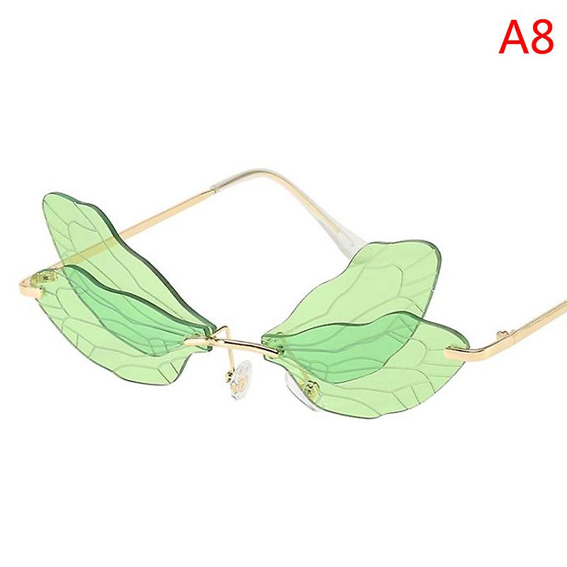 Rimless Dragonfly Wing Sunglasses Clear Lens Eyewear UV400 Anti-reflection
