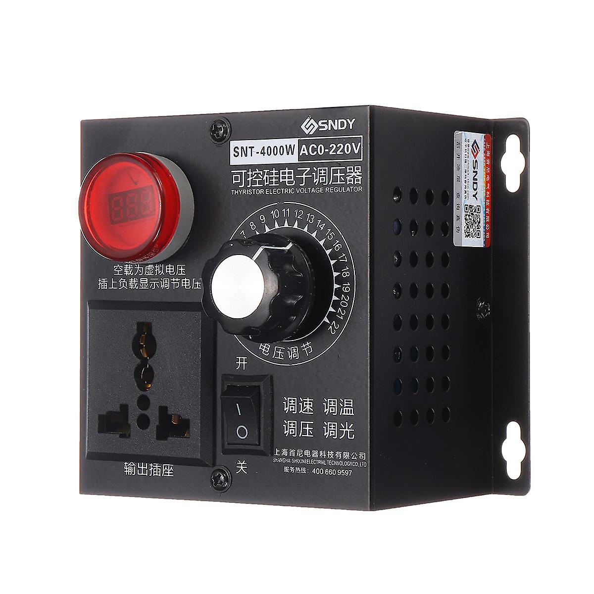 Ac 220v 4000w Electronic Variable Voltage Regulator Speed Motor Fan Control Controller